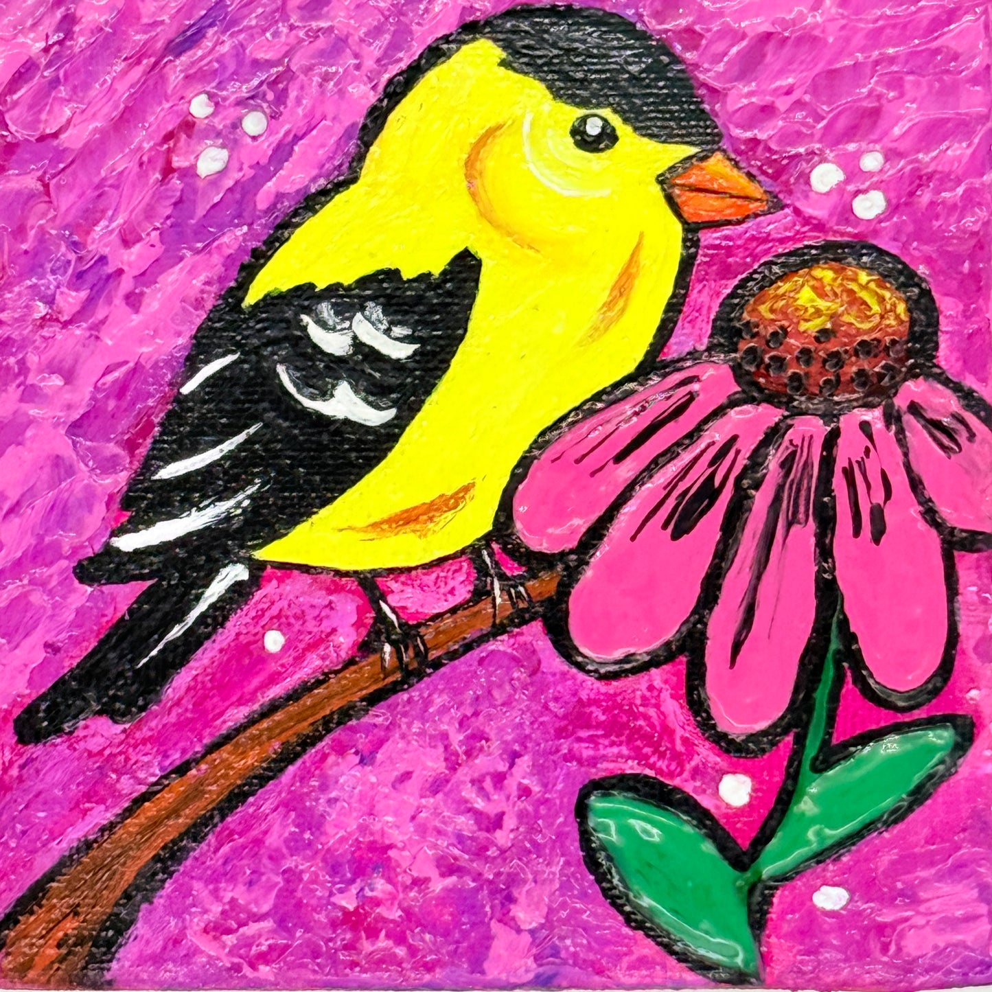 Golden Moment Goldfinch Acrylic Painting
