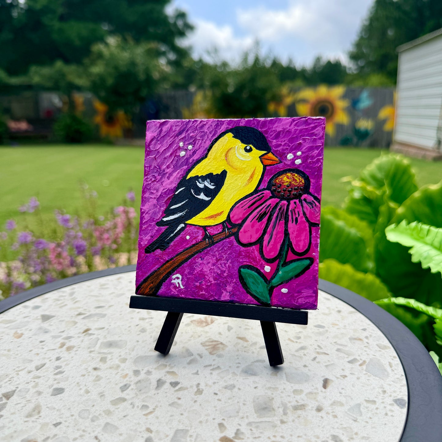 Golden Moment Goldfinch Acrylic Painting