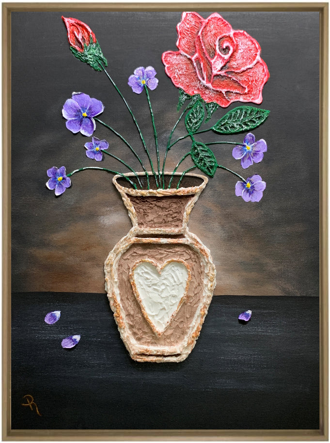 Roses Are Red, Violets Are Blue Mixed Media Acrylic Painting