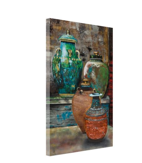 Chipped And Charming Moroccan Pottery Gallery Wrapped Canvas Print