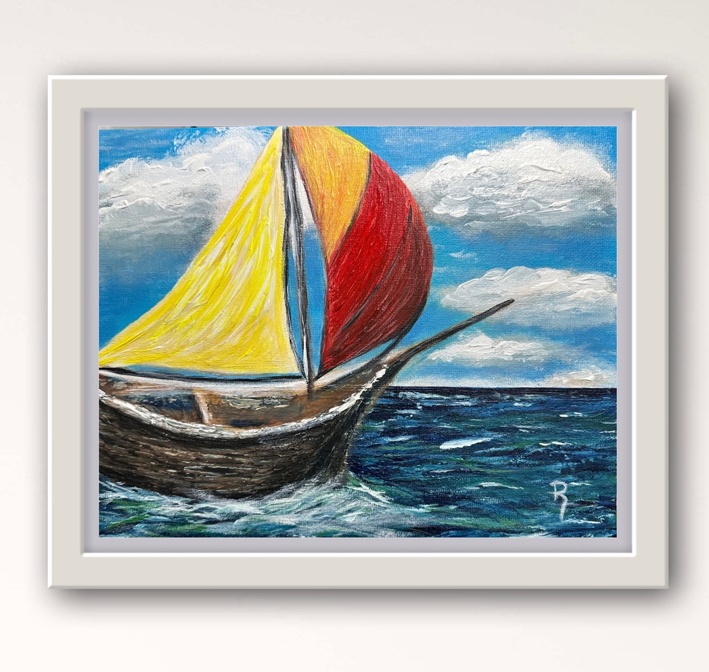 Sailing Through Fury Acrylic Painting