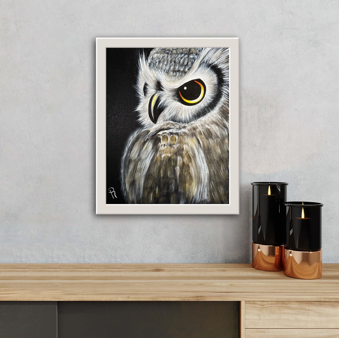 Midnight Owl Acrylic Painting