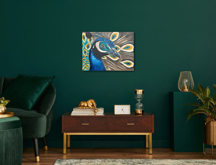 Majestic Peacock Gallery Wrapped Canvas Print