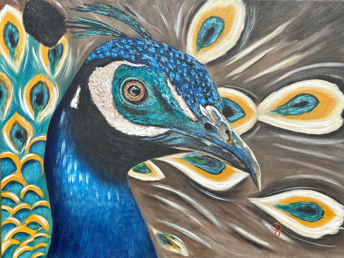 Majestic Peacock Acrylic Painting