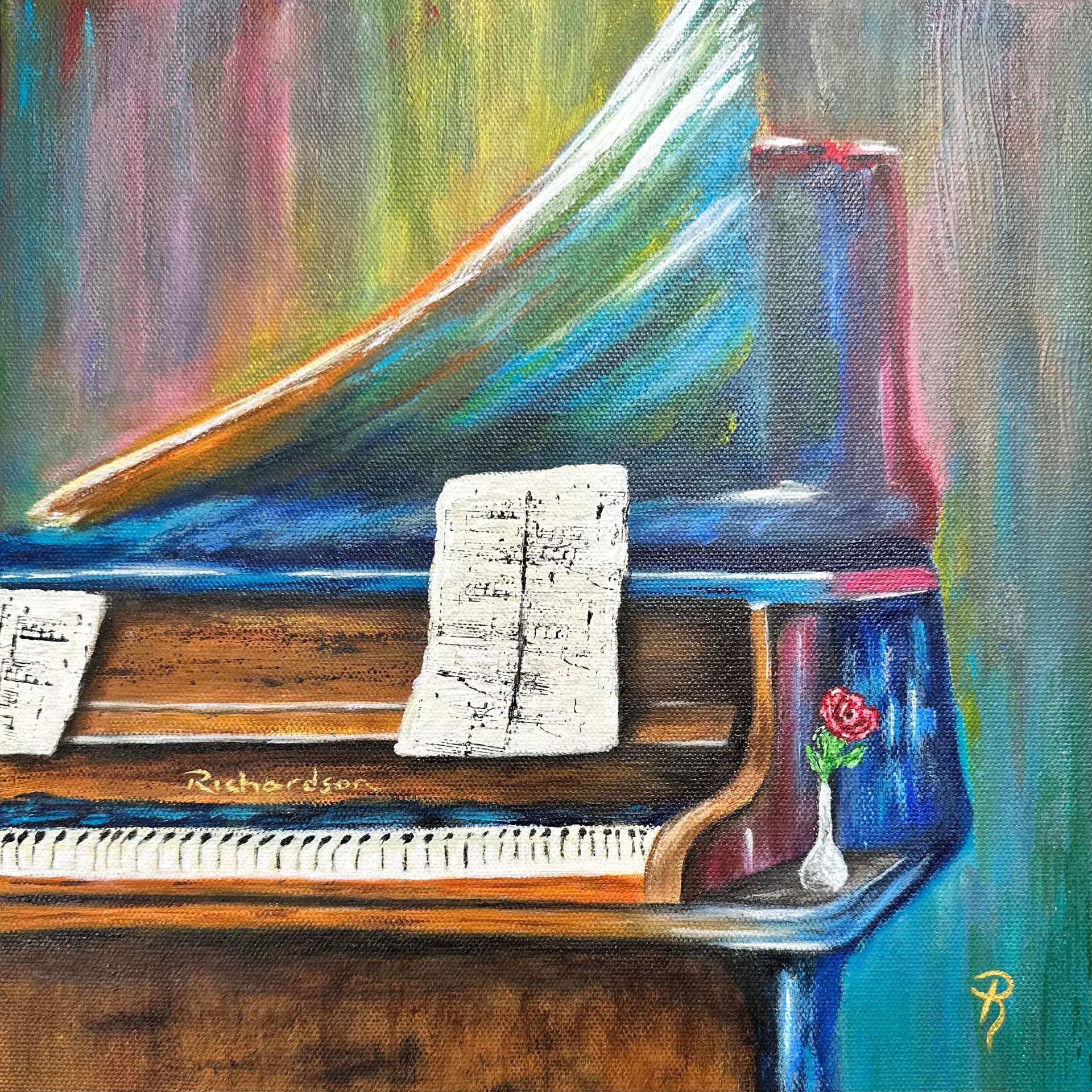 Piano Painting - Abstract Piano Wall Art - Original Piano Canvas