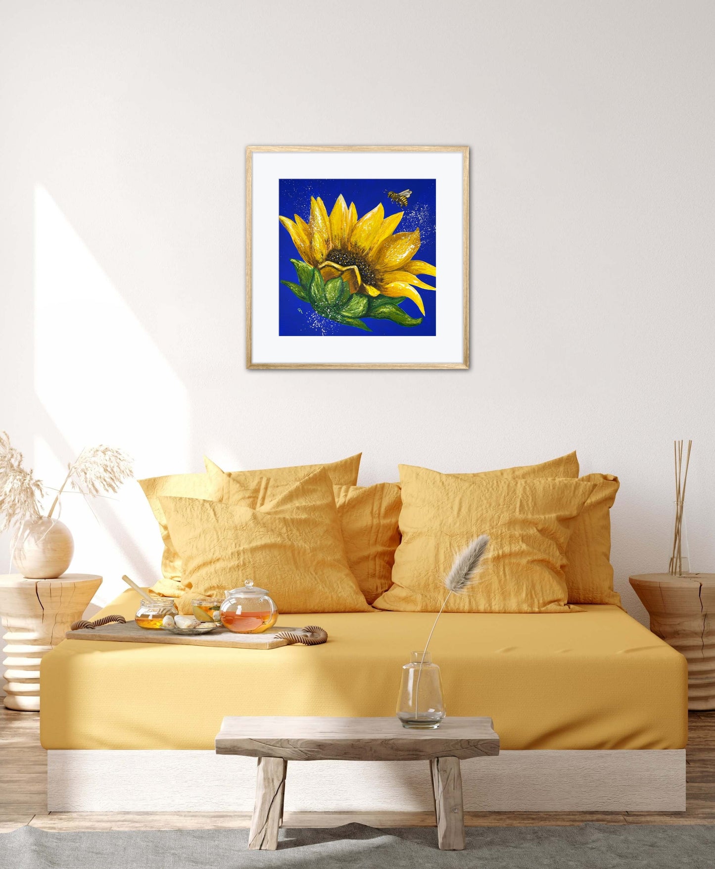 Sunflower's Bee Ballet Art Print