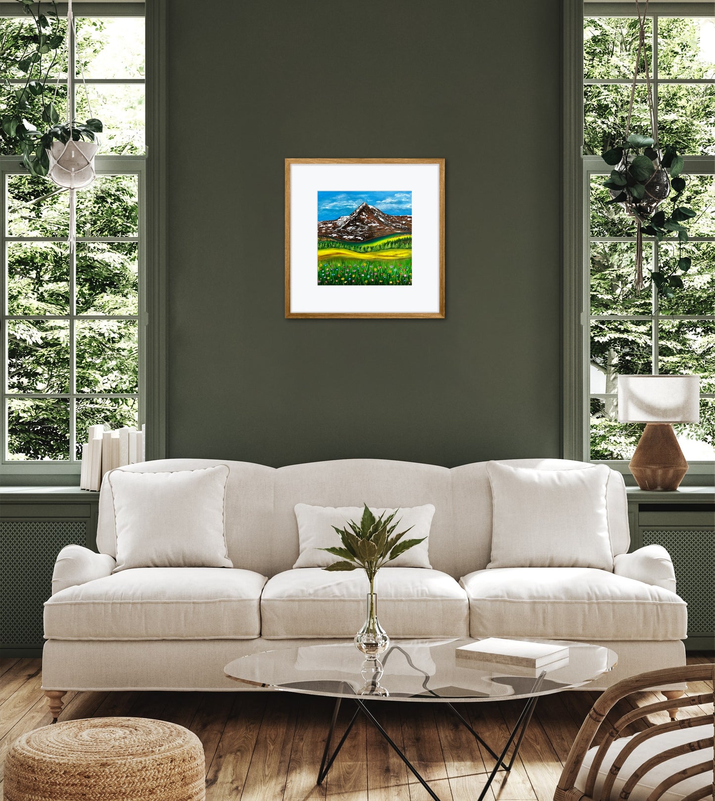 Mystical Mountain Meadow Acrylic Painting