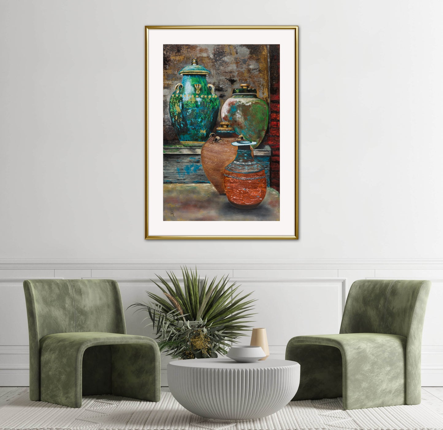 Chipped And Charming Moroccan Pottery Art Print