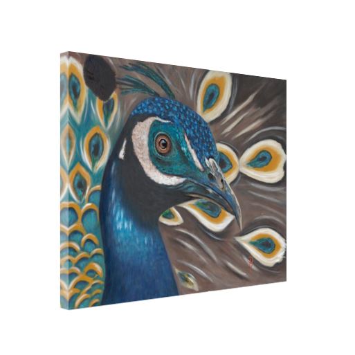 Majestic Peacock Gallery Wrapped Canvas Print