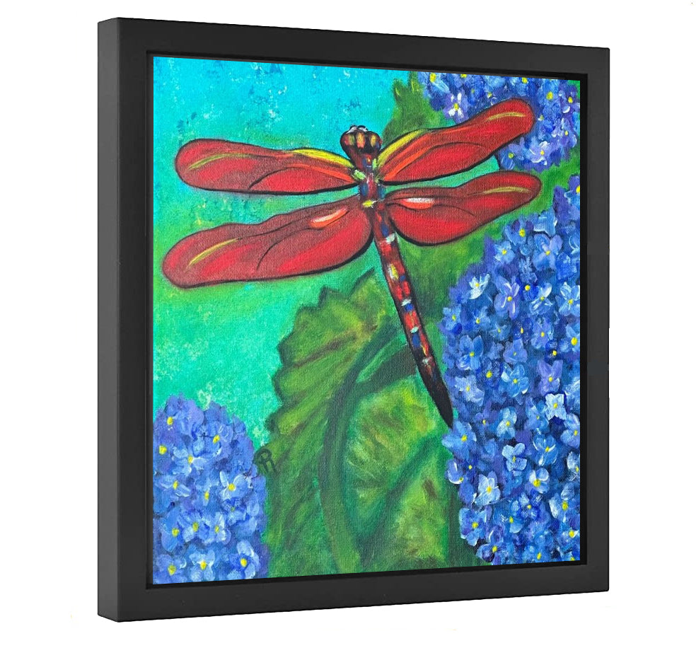 Red Dragonfly Acrylic Painting