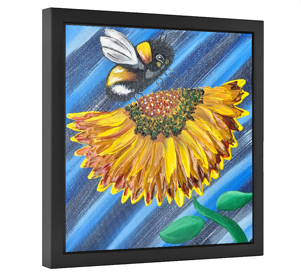 Bee-Utiful Sunflower Acrylic Painting