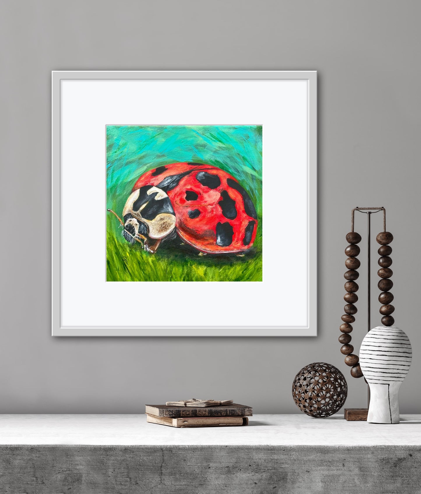 Lively Ladybug Acrylic Painting