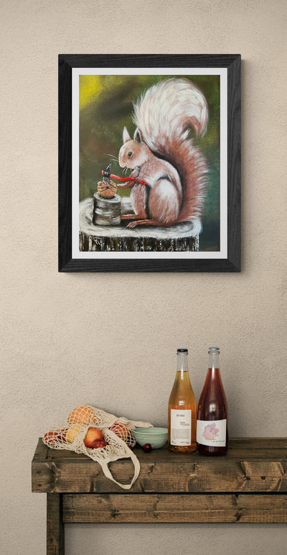 Desperate Squirrel Acrylic Painting