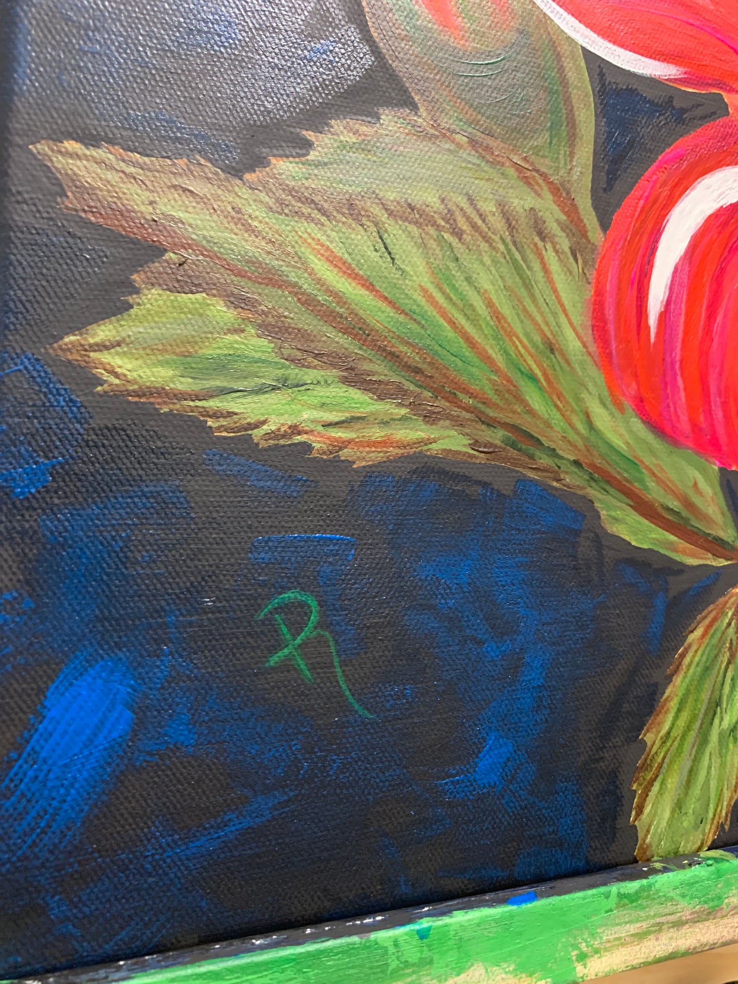 Confused Beauty Rose Flower Acrylic Painting