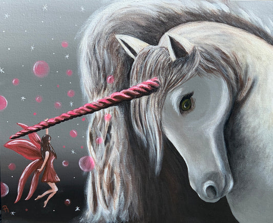 Unicorn and Fairy Acrylic Painting