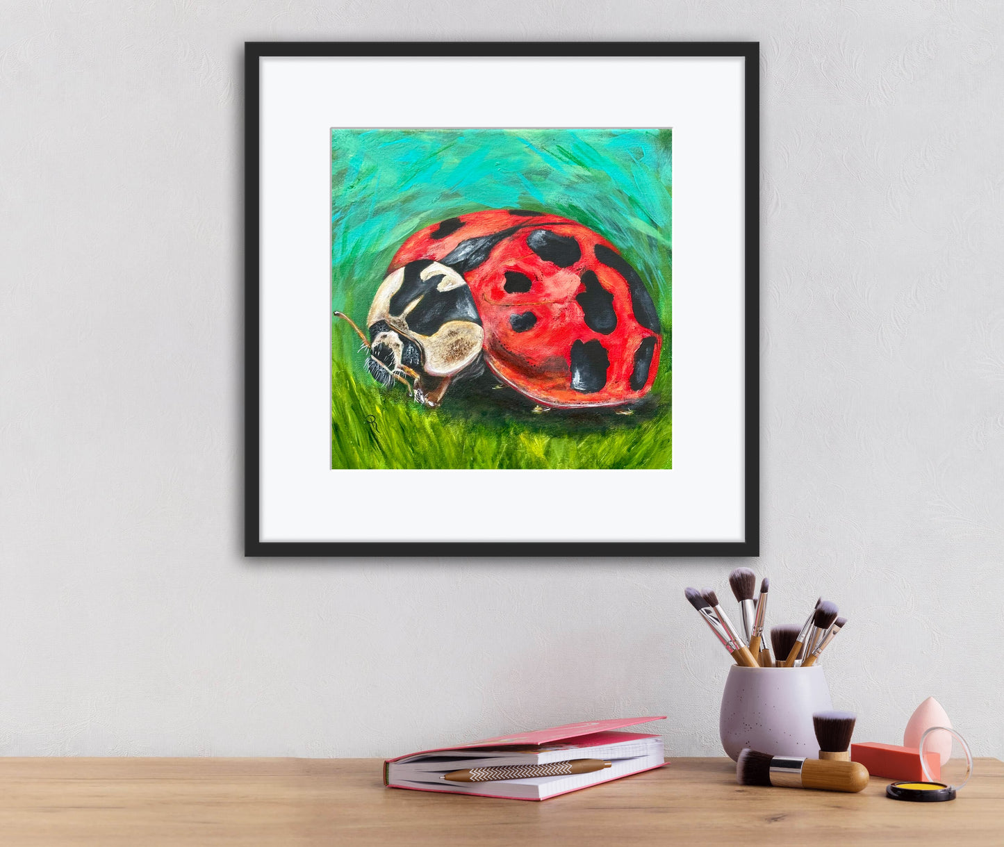 Lively Ladybug Acrylic Painting