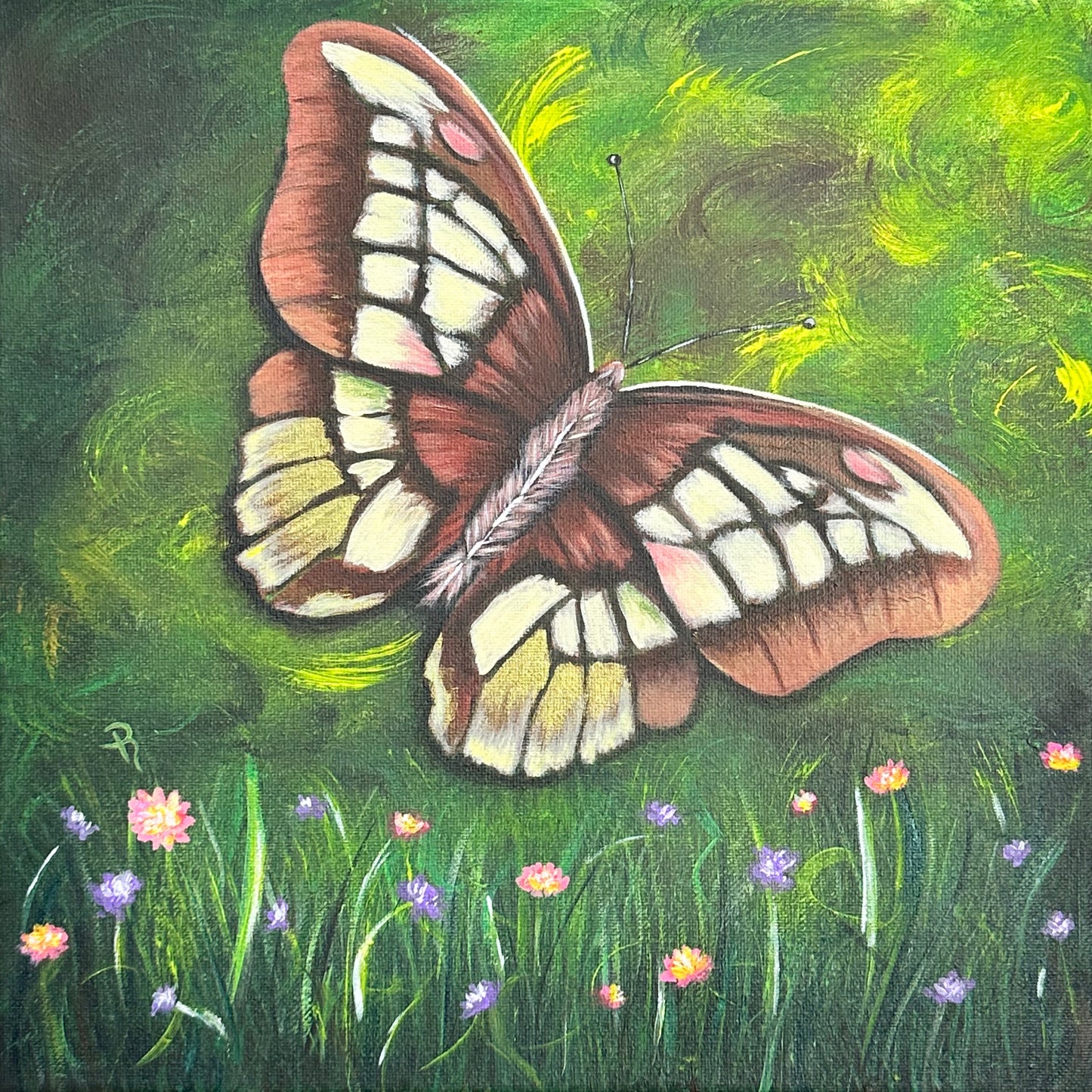 In the Midst of Blooms Acrylic Painting